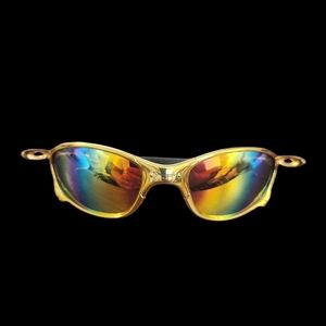 Gold Frame Sunglasses With Rainbow Lense
